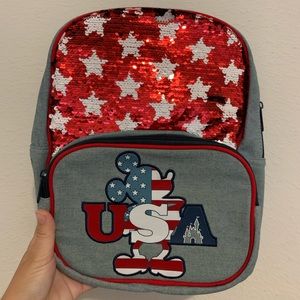 Disney USA sequin purse backpack new with tags